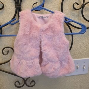 Lily & Jack Pink Fuzzy Vest Size 12 Months
